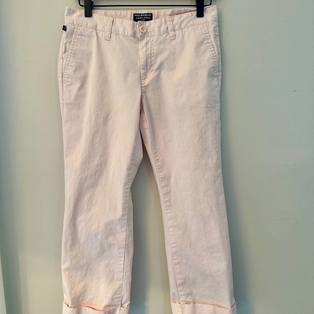 Polo Ralph Lauren Light Pink cropped cotton and stretch chino pants size 4
